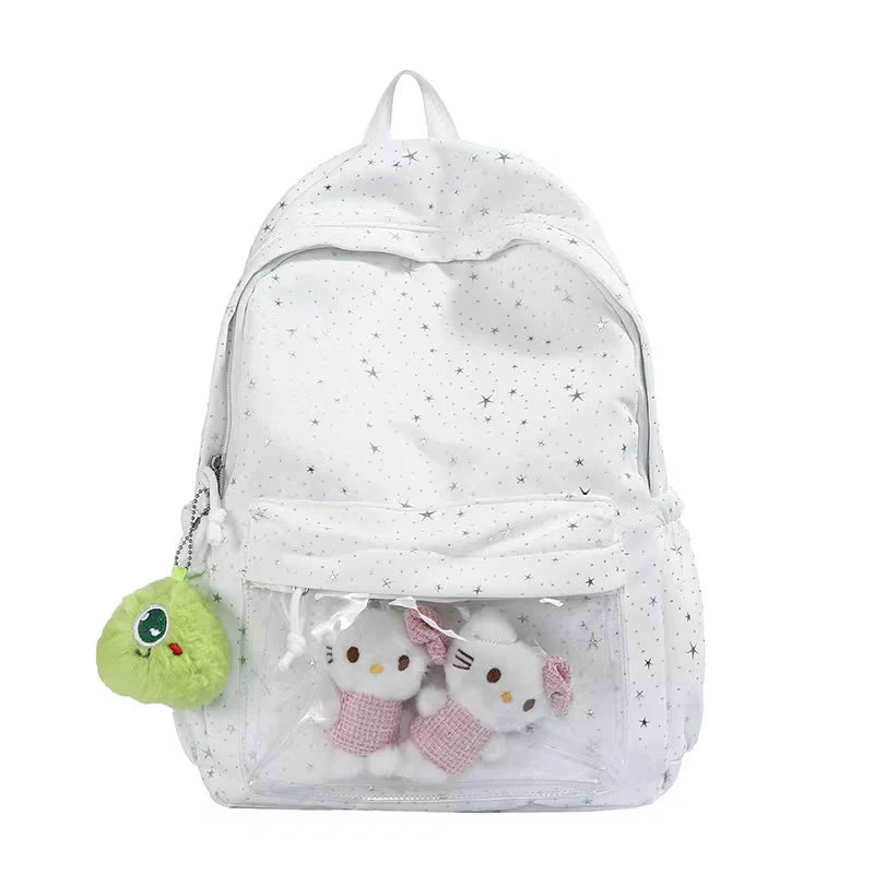 Rucksack Skanto mit transparenten Taschen und Sternenmuster