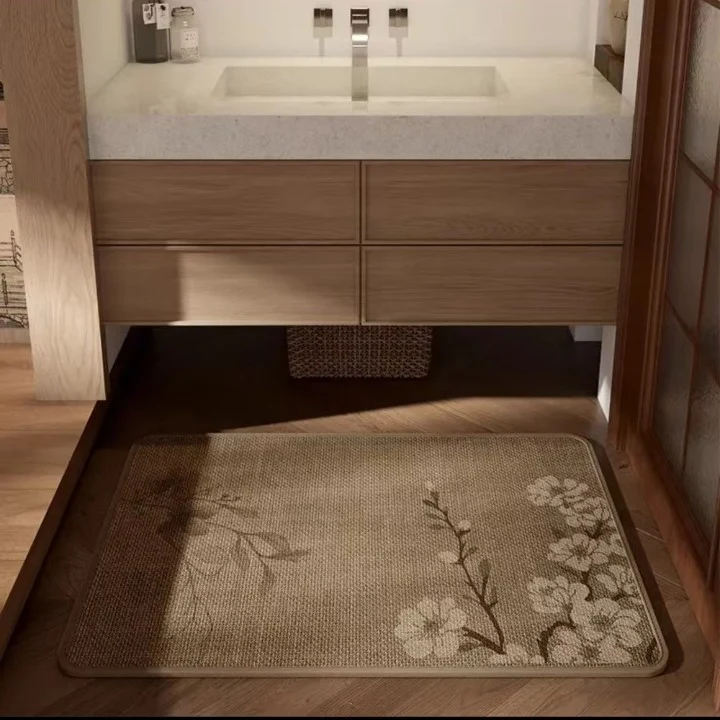 Strukturierter Floral Design Badezimmermatte