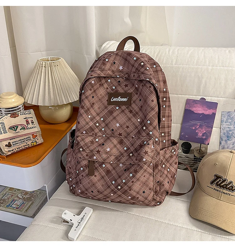 Stilvoller karierter Rucksack Skanto