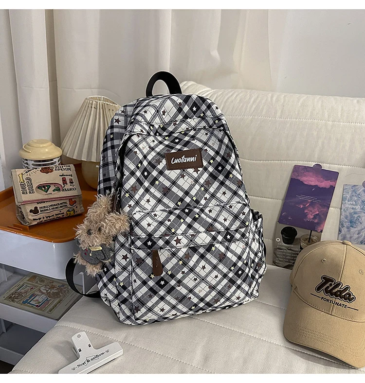 Stilvoller karierter Rucksack Skanto