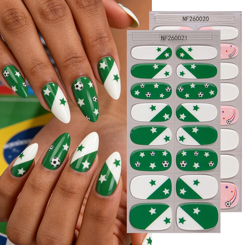 Fußball-Themen Press-On Nagelkunst
