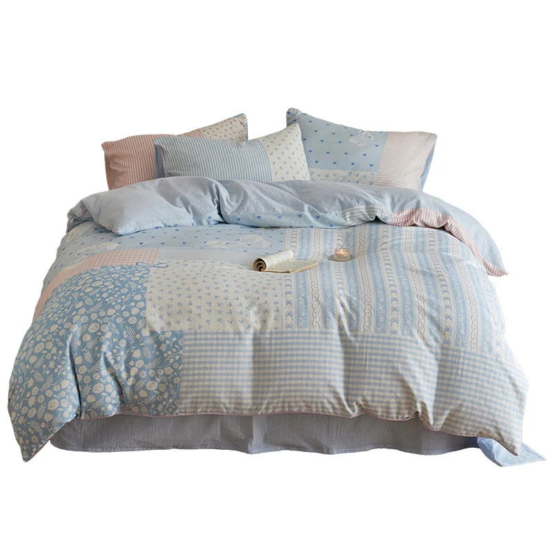 Patchwork-Baumwoll-Bettwäschegarnitur im Vintage-Patchwork-Design