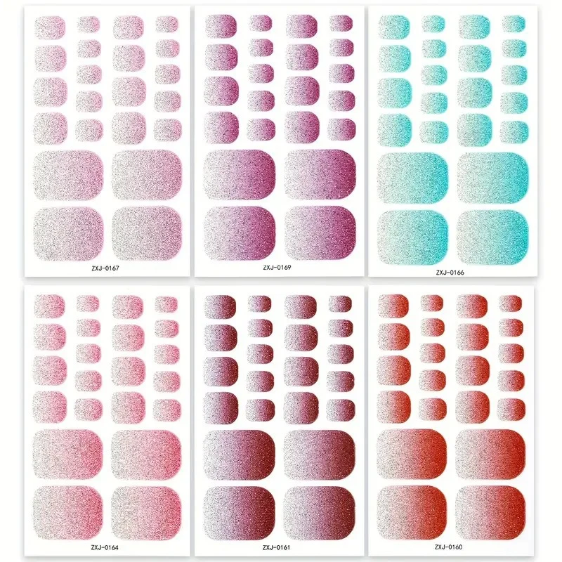 Glitter Gradient Zehennagel-Wickel