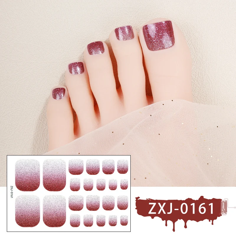 Glitter Gradient Zehennagel-Wickel