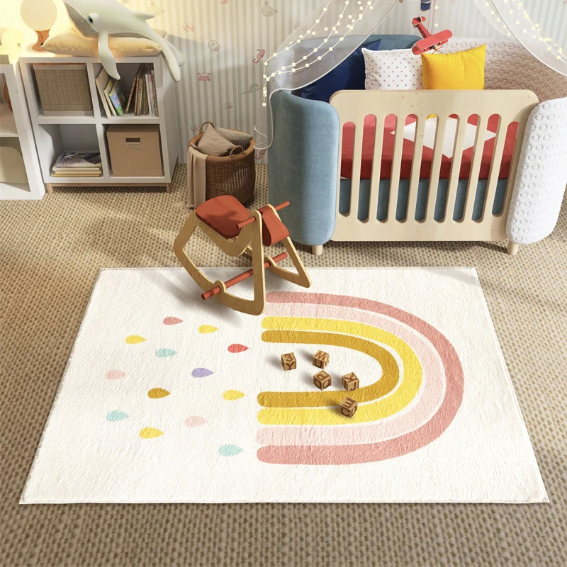 Kinderspielteppich im Regenbogen-Thema