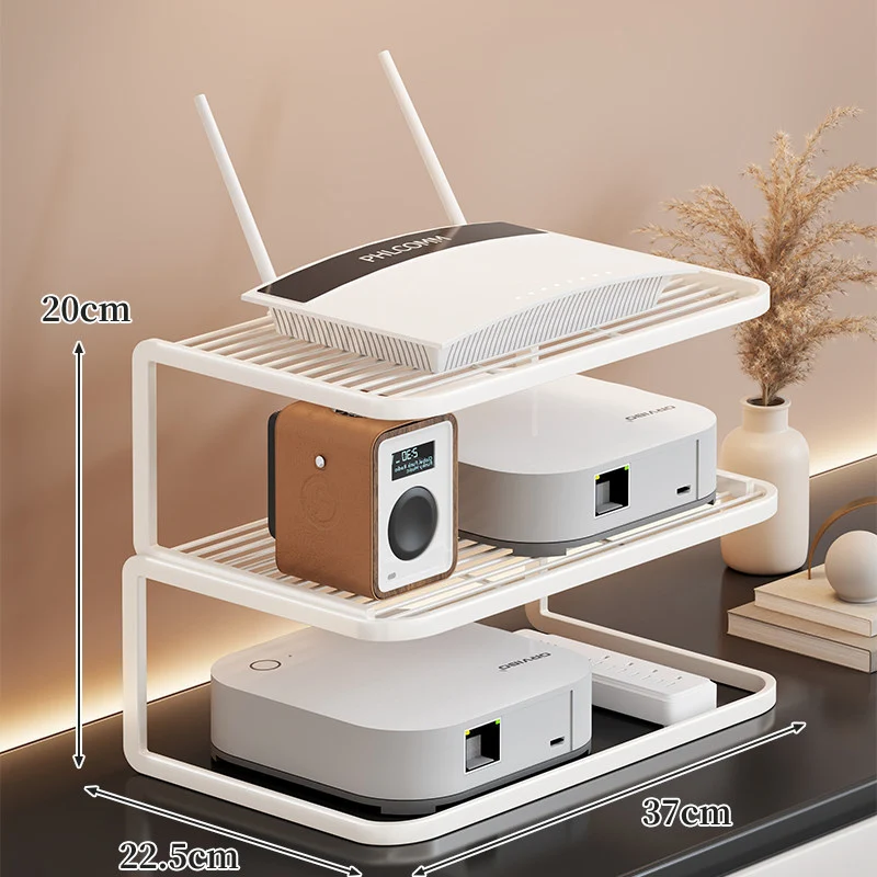 Belüfteter Desktop-Router- und Modemständer-Organizer