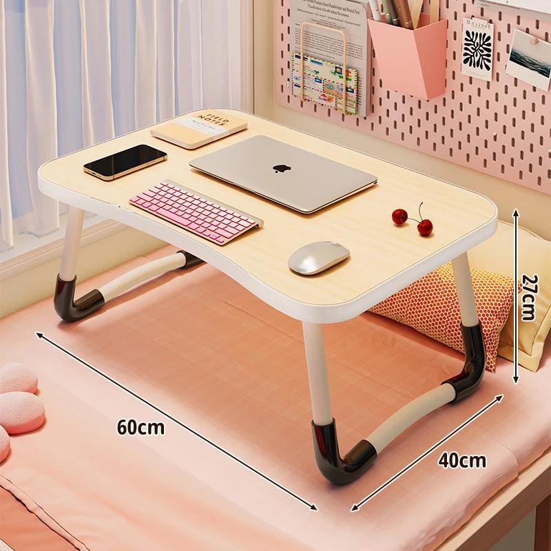 Faltbarer tragbarer Bett-Laptop-Tisch mit rundem MDF-Oberteil und verriegelbaren Klappbeinen