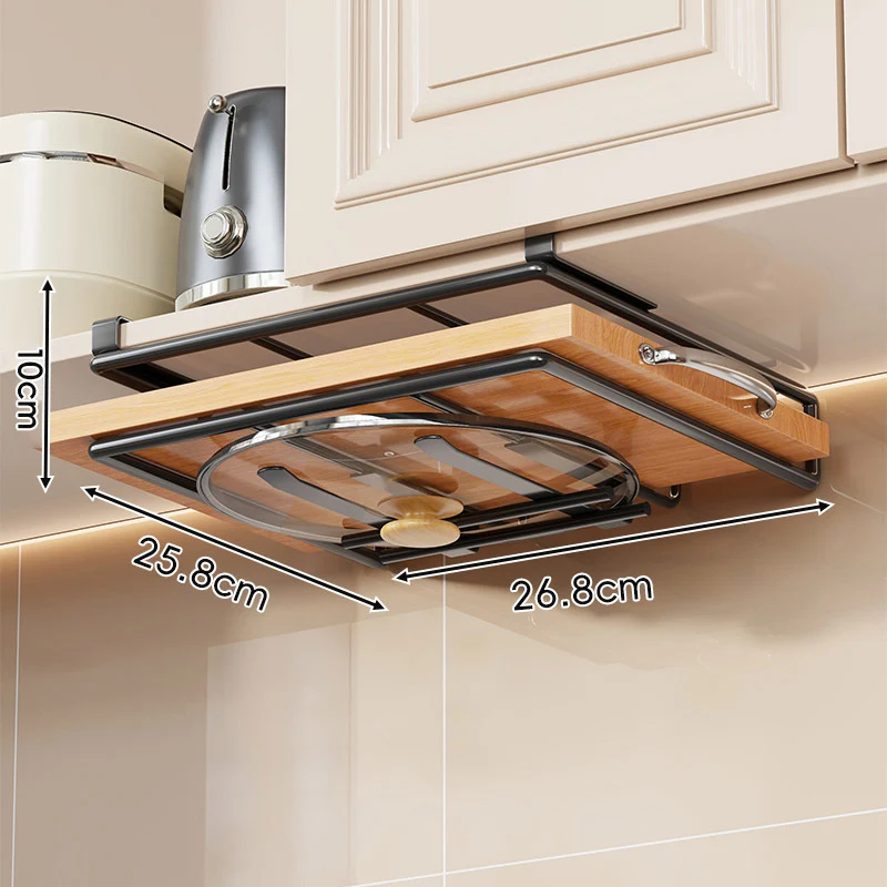 Unter-Küchenschrank Bambusregal mit Multi-Haken Becher, Deckel und Utensilien Organizer