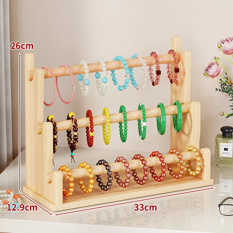 Zwei-Ebenen Holzarmband und Armreif Display Ständer Organizer
