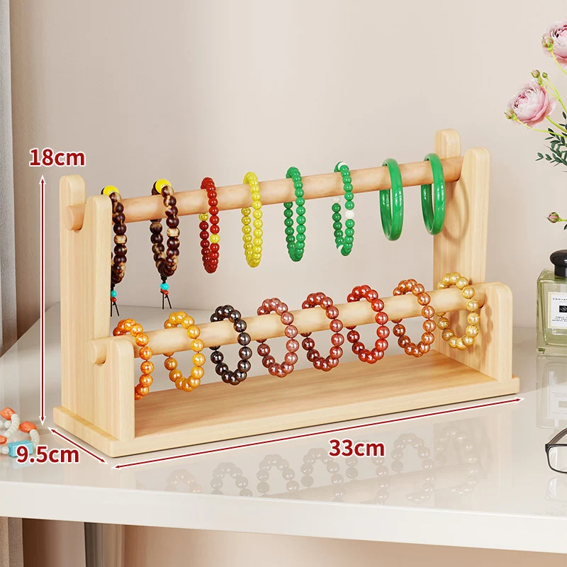 Zwei-Ebenen Holzarmband und Armreif Display Ständer Organizer