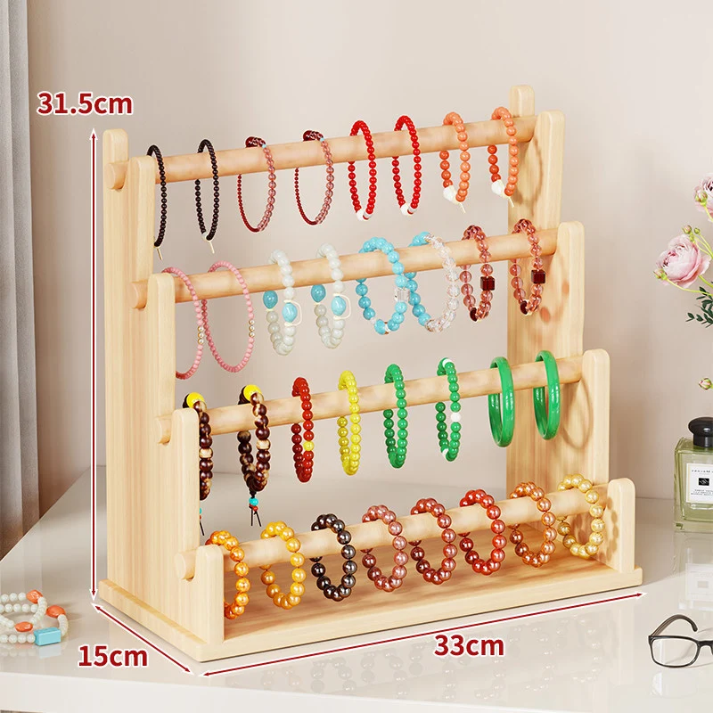 Zwei-Ebenen Holzarmband und Armreif Display Ständer Organizer