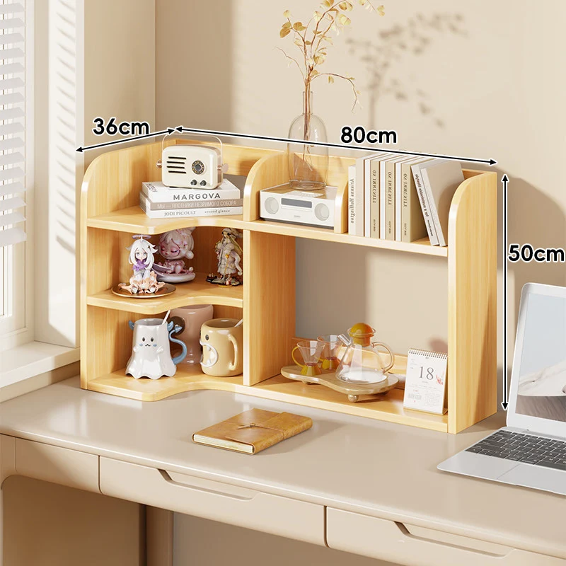 Multifunktionale Desktop-Regalorganisator mit erhöhtem Rücken und offenen Fächern