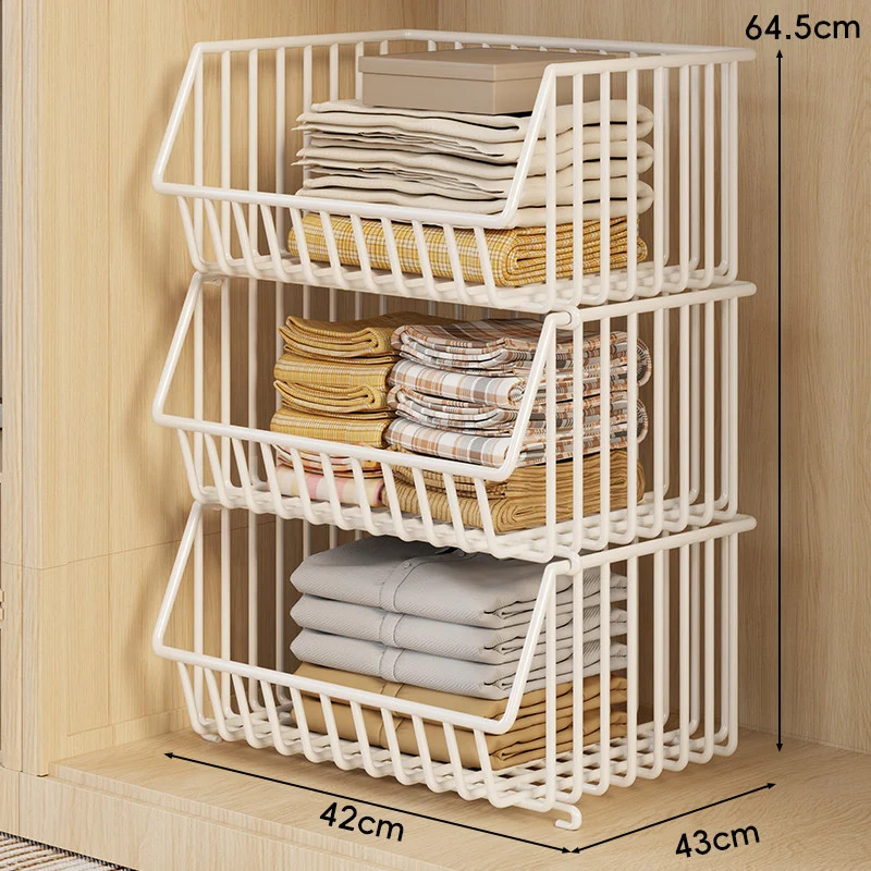 Drei-Tier Stapelbarer Draht Kleiderschrank Korb Organizer