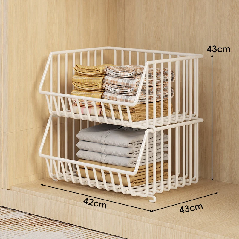 Drei-Tier Stapelbarer Draht Kleiderschrank Korb Organizer