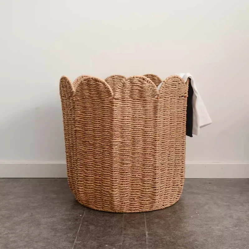 Woven Storage Basket with Decorative Scalloped Edge Brehn
