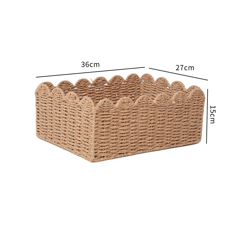 Woven Storage Basket with Decorative Scalloped Edge Brehn