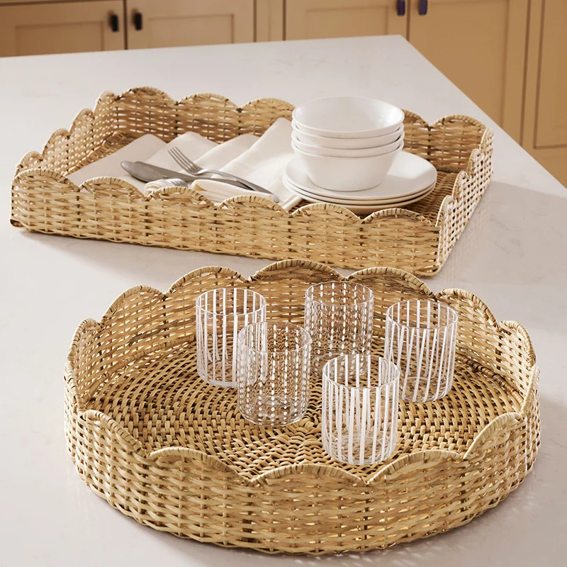 Woven Decorative Serving Tray Brehn