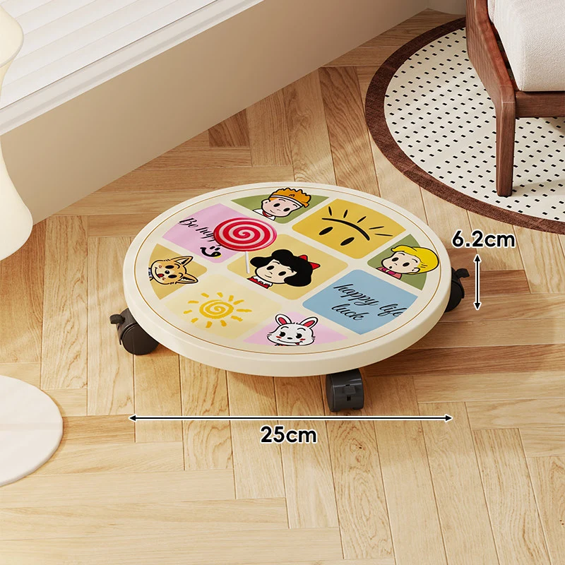 Runder dekorativer rollender Pflanzen-Dolly mit verriegelbaren Schwenkrädern