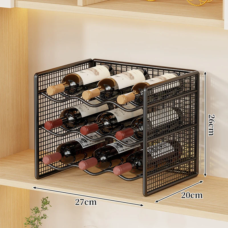 Kompakter Tisch Metall Draht Weinflaschen Organizer