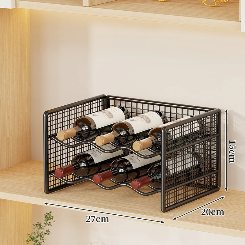 Kompakter Tisch Metall Draht Weinflaschen Organizer