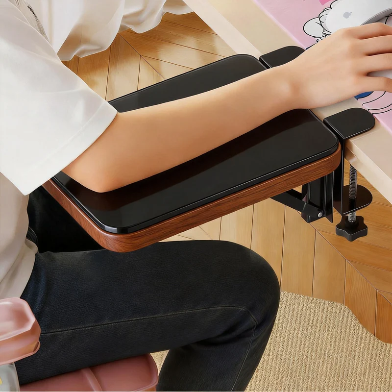Clamp-On Klappbarer Bambus-Seitentablettisch für Schreibtisch und Sofa