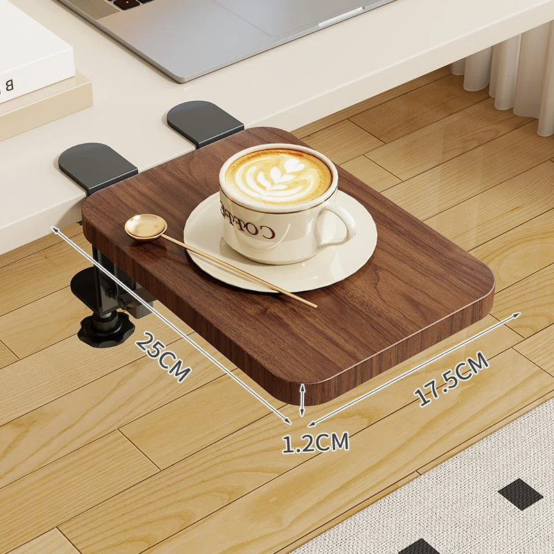 Clamp-On Klappbarer Bambus-Seitentablettisch für Schreibtisch und Sofa