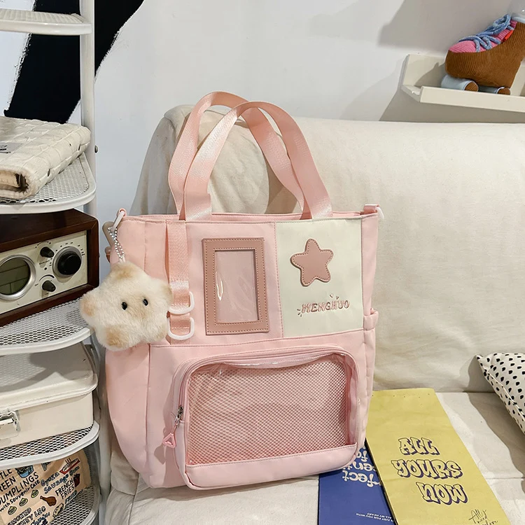 Funktionaler Schulrucksack mit transparentem Fach Skanto