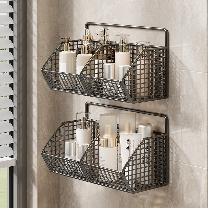 Wandmontierter Dual-Tier Gitter-Mesh Badezimmer Duschcaddy mit abtropfbaren Körben