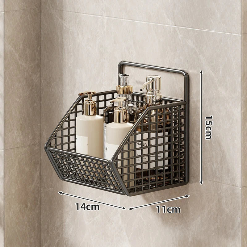 Wandmontierter Dual-Tier Gitter-Mesh Badezimmer Duschcaddy mit abtropfbaren Körben