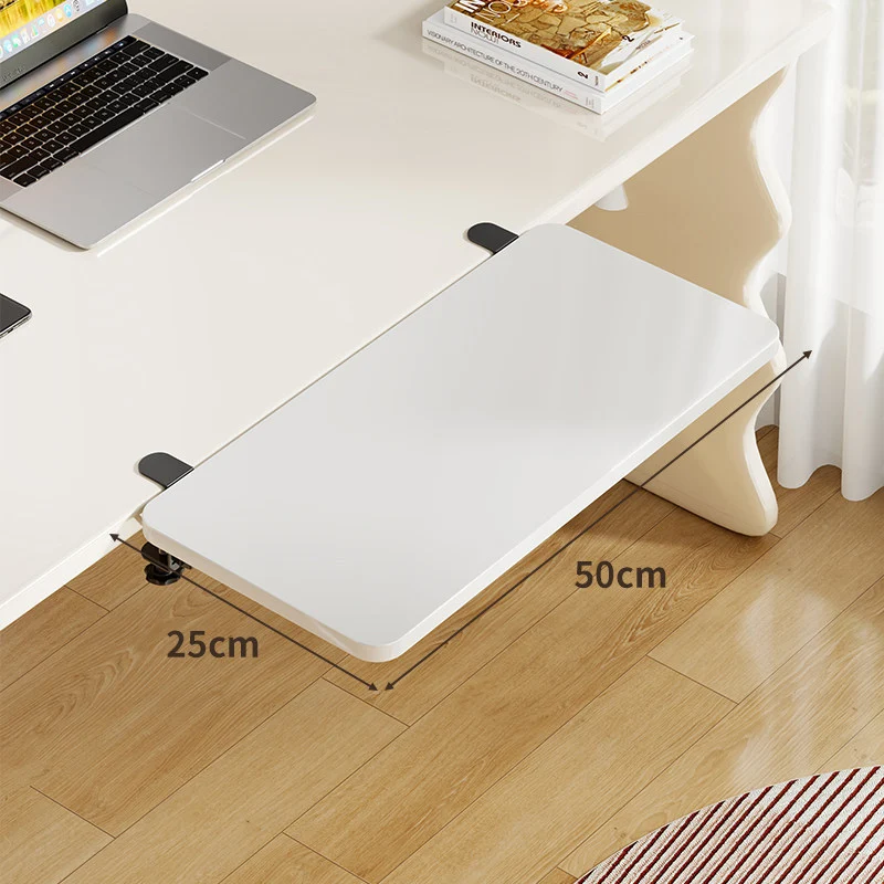 Unter-Desk Bambus Ausziehbare Arbeitsfläche Clamp-Montierte Tastatur- & Mausplattform