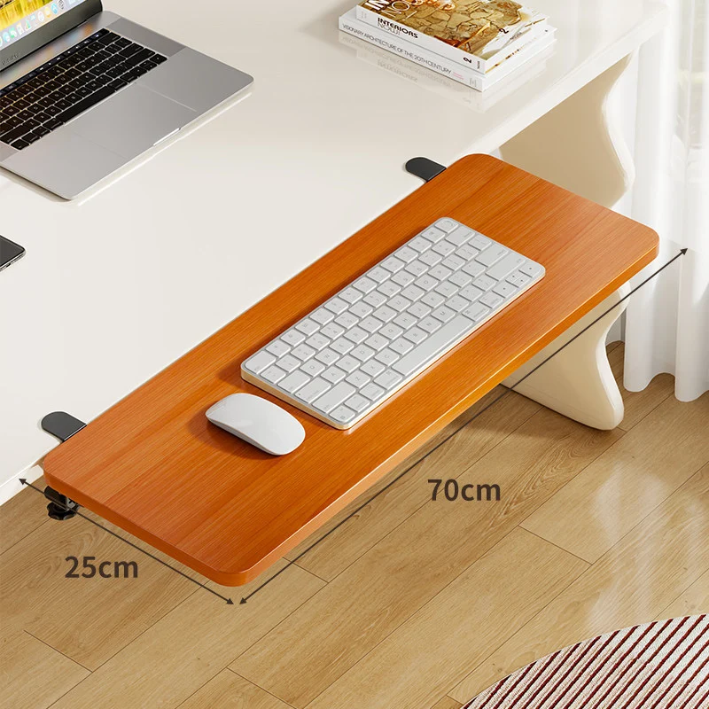 Unter-Desk Bambus Ausziehbare Arbeitsfläche Clamp-Montierte Tastatur- & Mausplattform