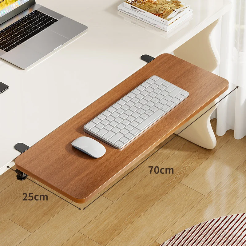 Unter-Desk Bambus Ausziehbare Arbeitsfläche Clamp-Montierte Tastatur- & Mausplattform