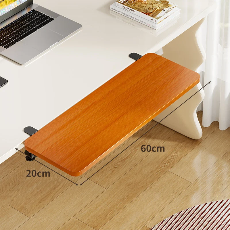 Unter-Desk Bambus Ausziehbare Arbeitsfläche Clamp-Montierte Tastatur- & Mausplattform