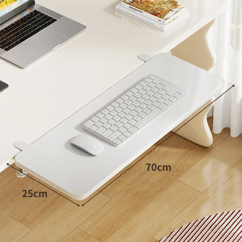 Unter-Desk Bambus Ausziehbare Arbeitsfläche Clamp-Montierte Tastatur- & Mausplattform