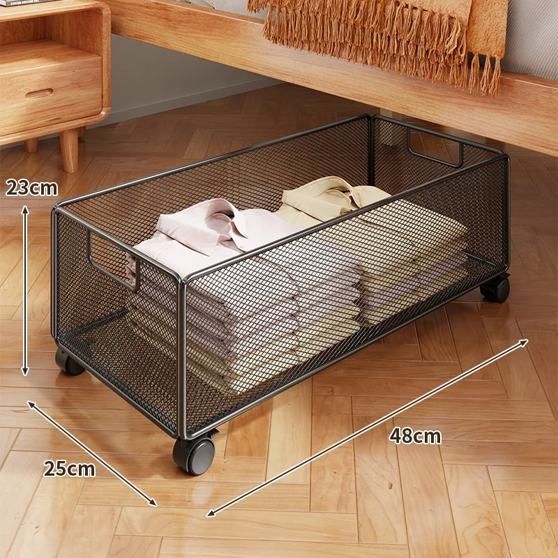 Unterbett-Rollnetz-Aufbewahrungskorb mit Rollen
