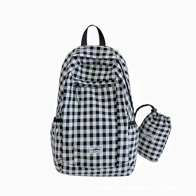 Leichter Rucksack Skanto mit Vichy-Muster