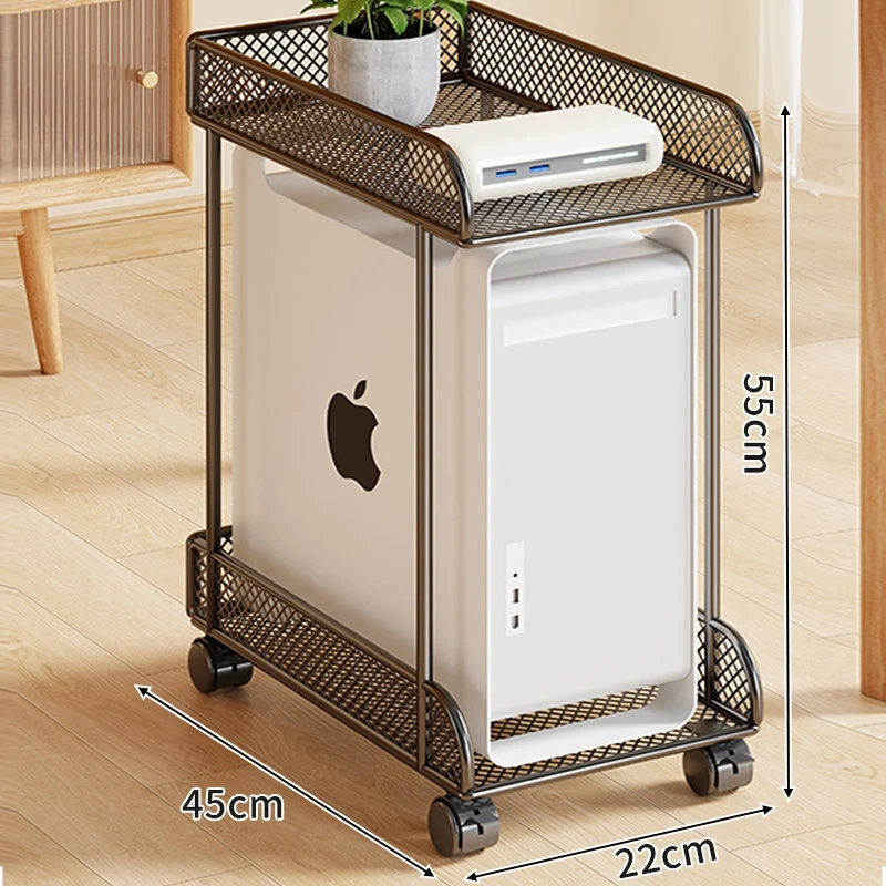 Rolling Mesh CPU Tower Stand mit verriegelbaren Rollen