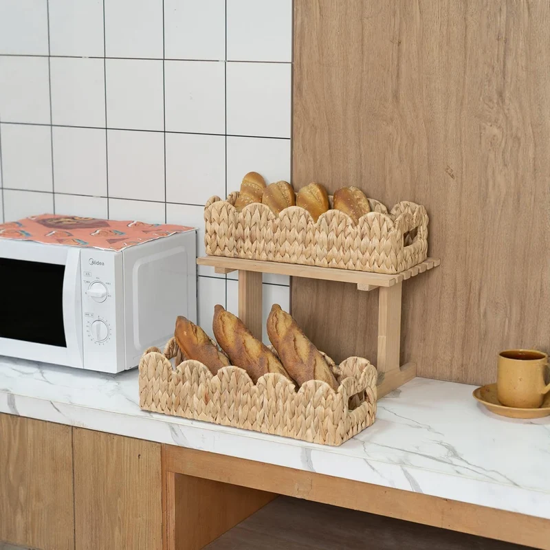 Dekoratives gewelltes gewebtes Aufbewahrungstablett Brehn