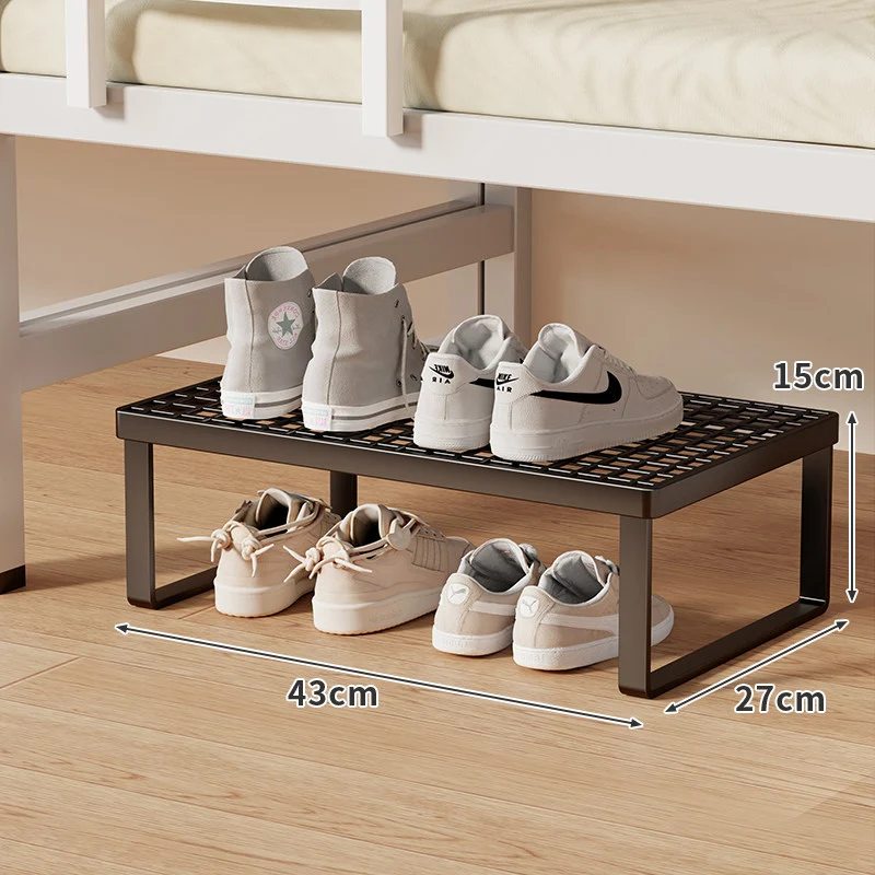 Niedrigprofil Stapelbarer Schuhheberregal mit belüftetem Gitternetz-Oberteil für unter dem Bett und Eingangsbereich