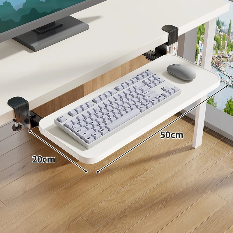 Clamp-Montierter Untertisch Verstellbarer Bambus Tastaturablage