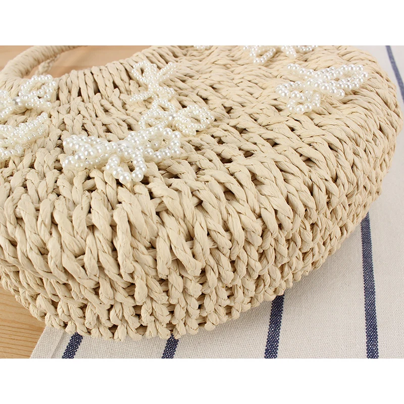 Strohtasche mit Blumendesign Skanto