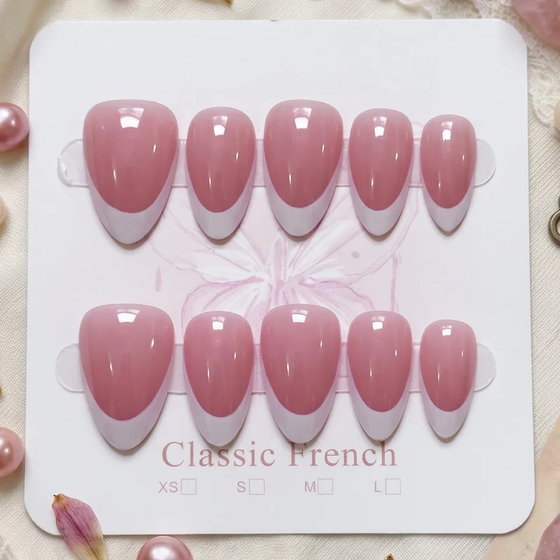 Premium French Tip Press-On Nail Set