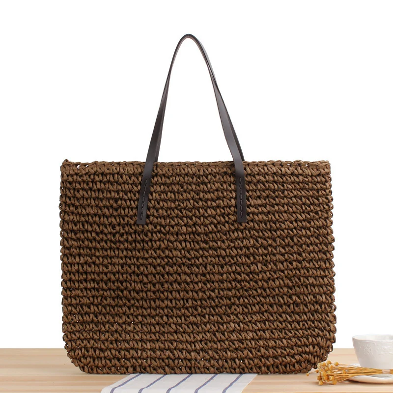 Handtasche aus handgewebtem Naturmaterial mit stabilen Griffen Skanto