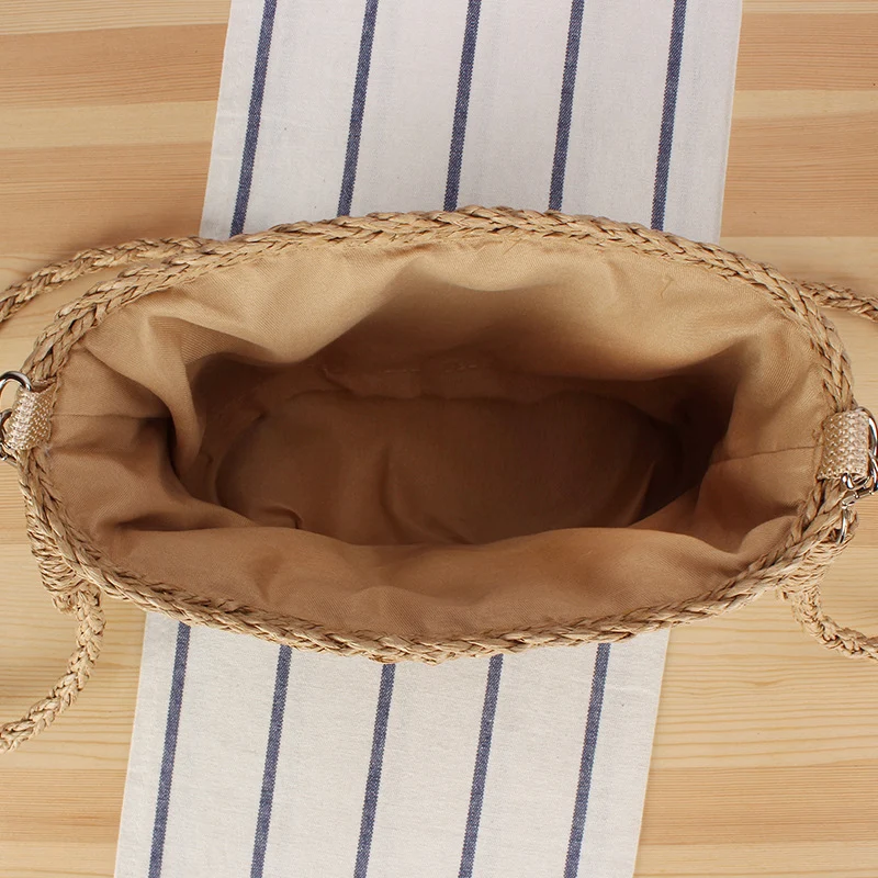Handtasche aus handgewebtem Naturmaterial mit Perlenverzierung Skanto