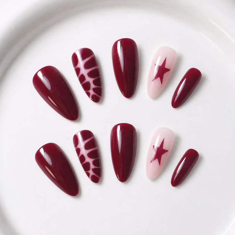 Künstlerisches Stiletto Druck-Ziegel Nageldesign