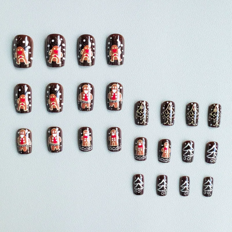 Festliches Lebkuchen-Motiv Nail Art Set