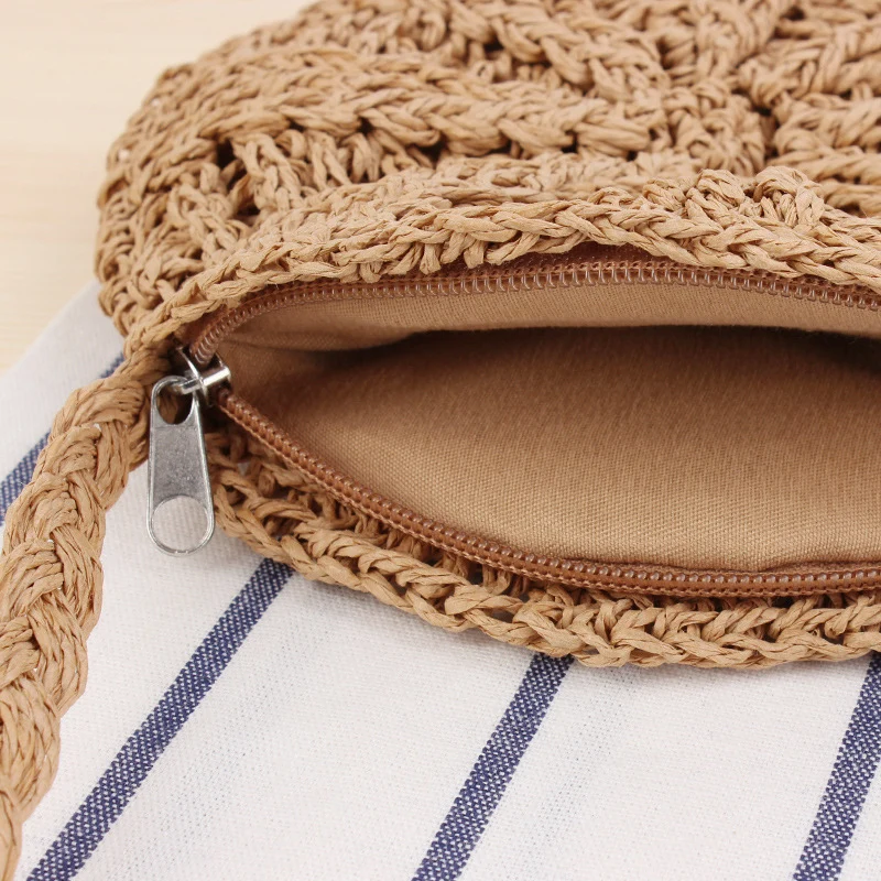 Handtasche aus handgeknüpftem Naturmaterial mit Fransen-Detail Skanto