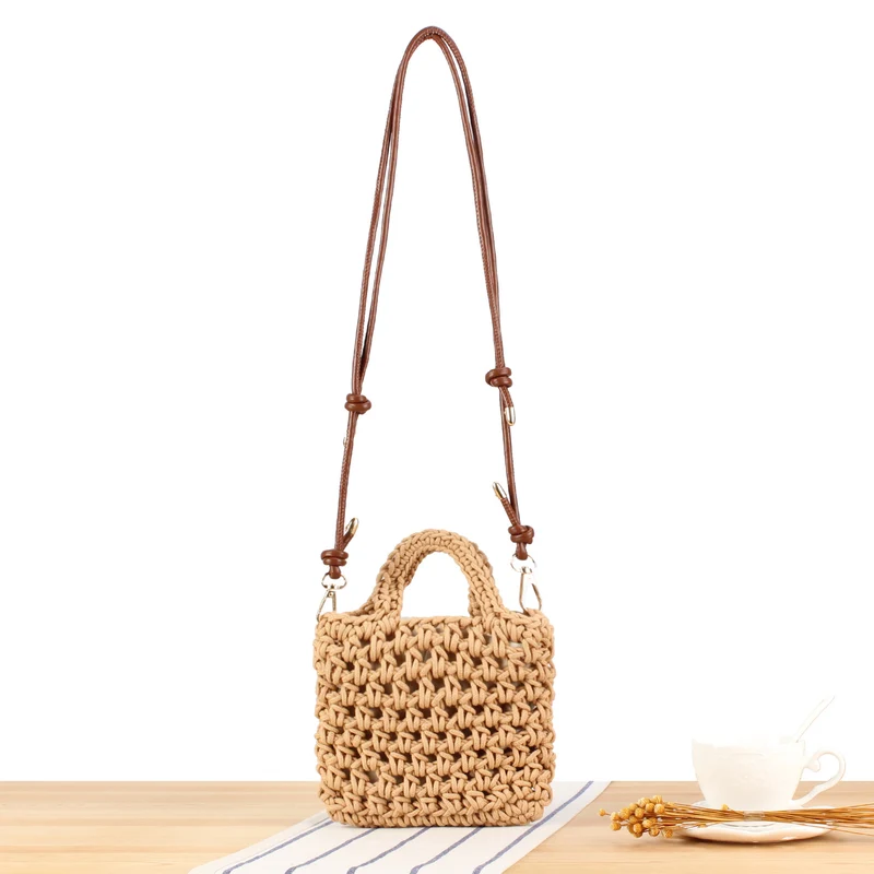 Handgefertigte Makramee-Handtasche mit verstellbarem Schultergurt Skanto