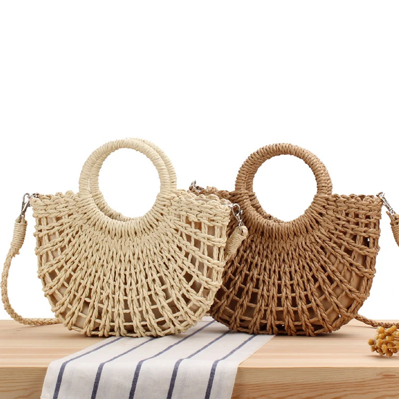 Handgefertigte Makramee-Handtasche mit rundem Griff Skanto