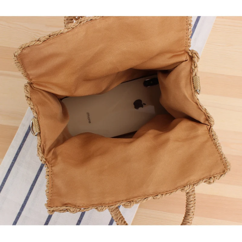 Handtasche aus geflochtenem Naturmaterial mit praktischem Schultergurt Skanto